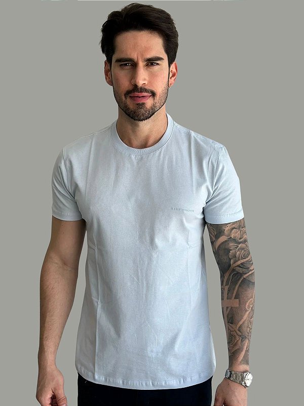 Camiseta Acostamento Casual Lisa Azul Maresia