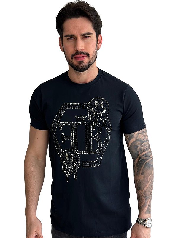 Camiseta Fb Exclusive Smile Strass Preta