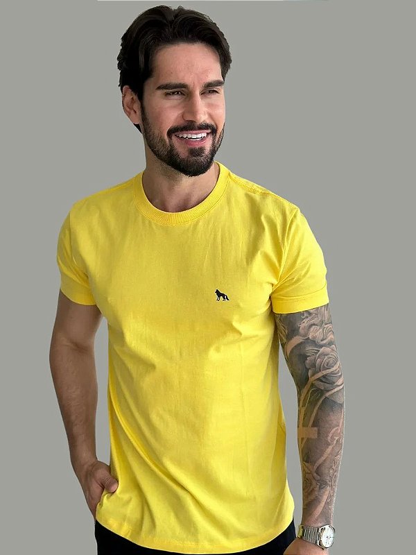 Camiseta Acostamento Casual Wolf Amarela