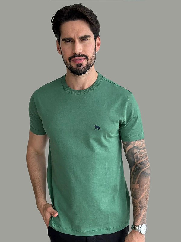 Camiseta Acostamento Casual Básica Verde