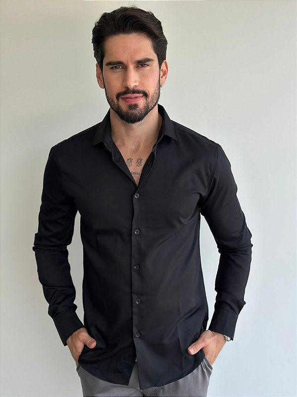 Camisa Longa Fb Exclusive Bamboo Preta