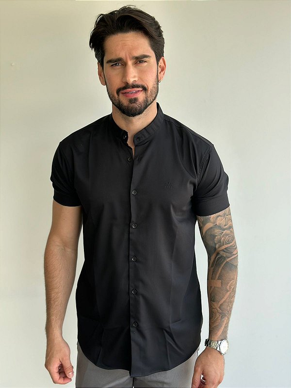 Camisa Curta Fb Exclusive Padre Bamboo Preta