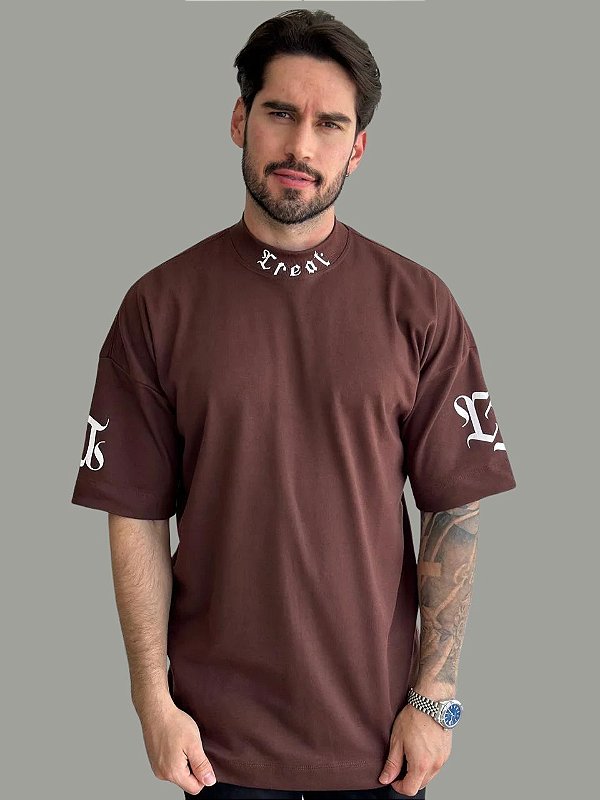 Camiseta Creat Logot Marrom