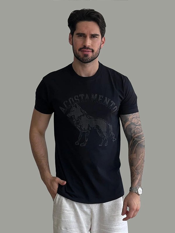 Camiseta Acostamento Casual Preto