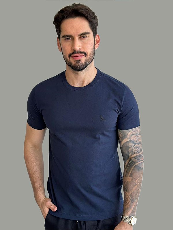 Camiseta Acostamento Casual Black Wolf Marinho