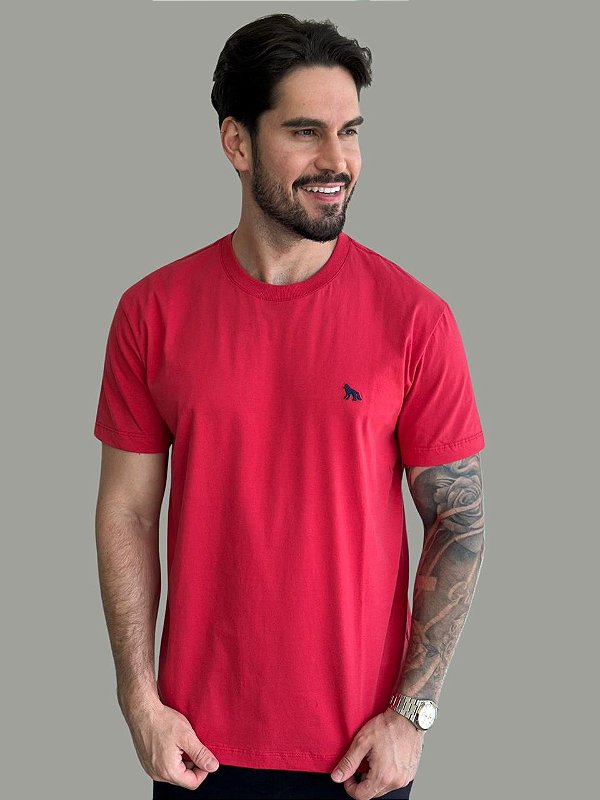 Camiseta Acostamento Casual Básico Vermelho