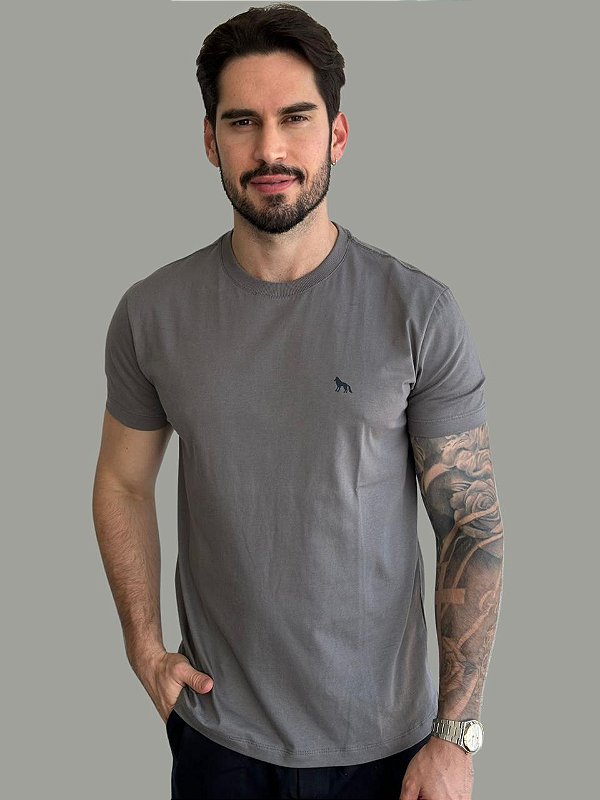 Camiseta Acostamento Casual Wolf Cinza
