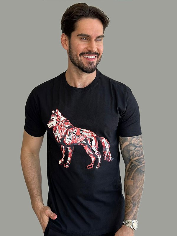 Camiseta Acostamento Casual Brush Preta