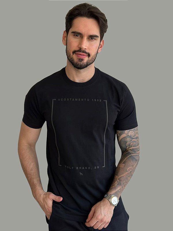 Camiseta Acostamento Casual Square Preto