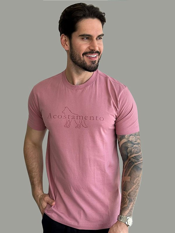 Camiseta Acostamento Casual WLF Rosa Antigo