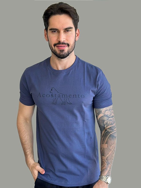 Camiseta Acostamento Casual WLF Azul Navy
