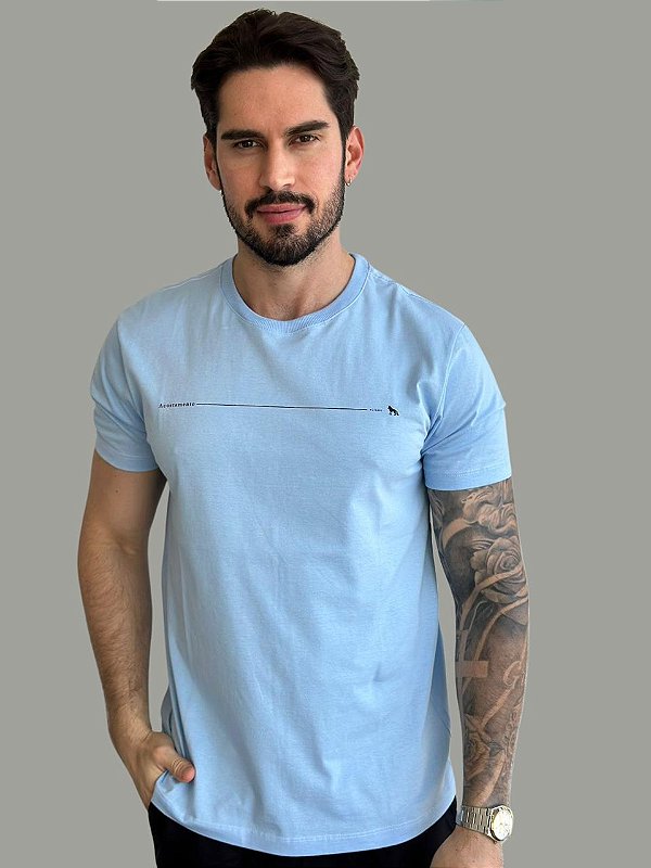 Camiseta Acostamento Casual Wolf 093 Azul Sky