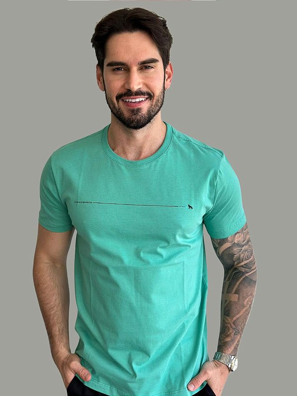 Camiseta Acostamento Casual Wolf 093 Verde Tropical