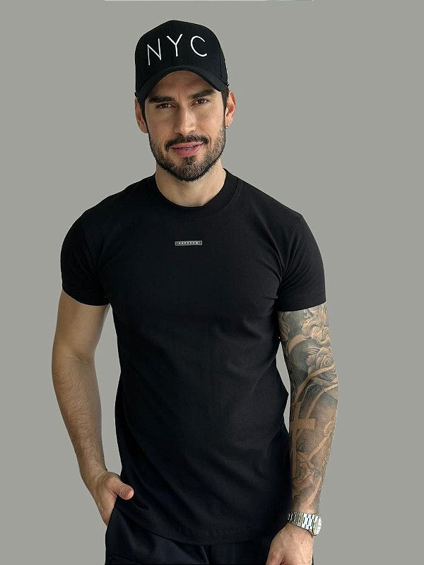 Camiseta Slim The Hopers  Rubber Tag Preta