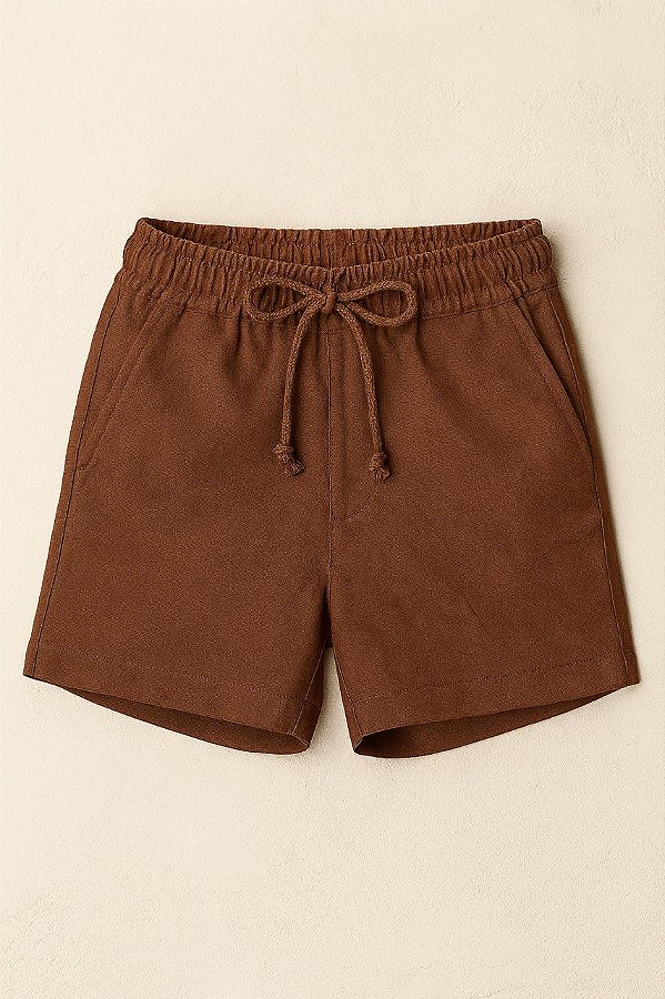 Shorts Fb Exclusive Linho Marrom