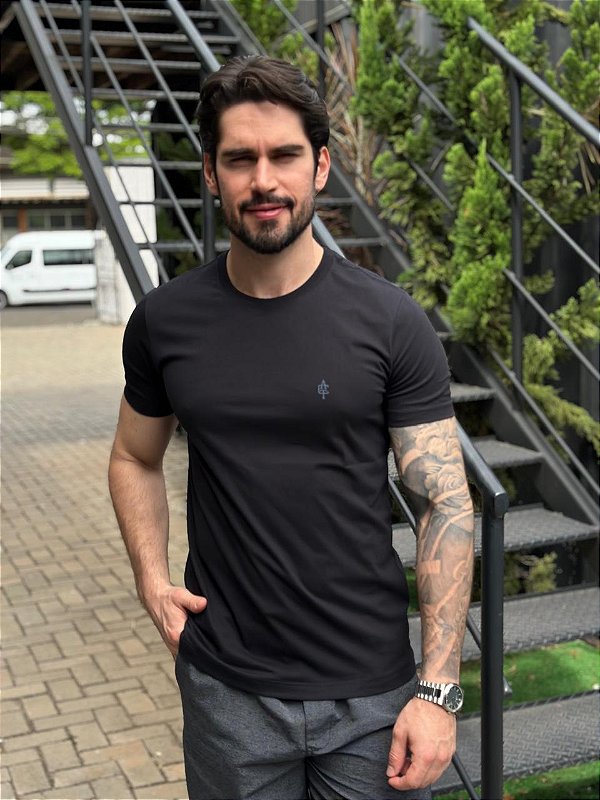 Camiseta Acostamento Casual Preto