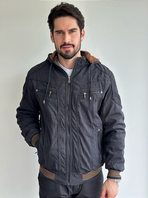 JAQUETA C/ELÁSTICO PRETO