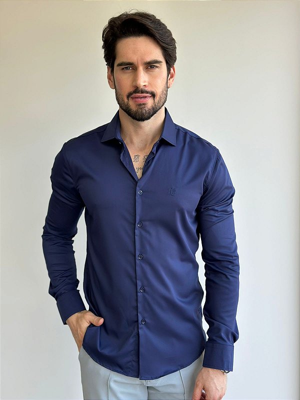Camisa Fb Exclusive Manga Longa Azul Marinho