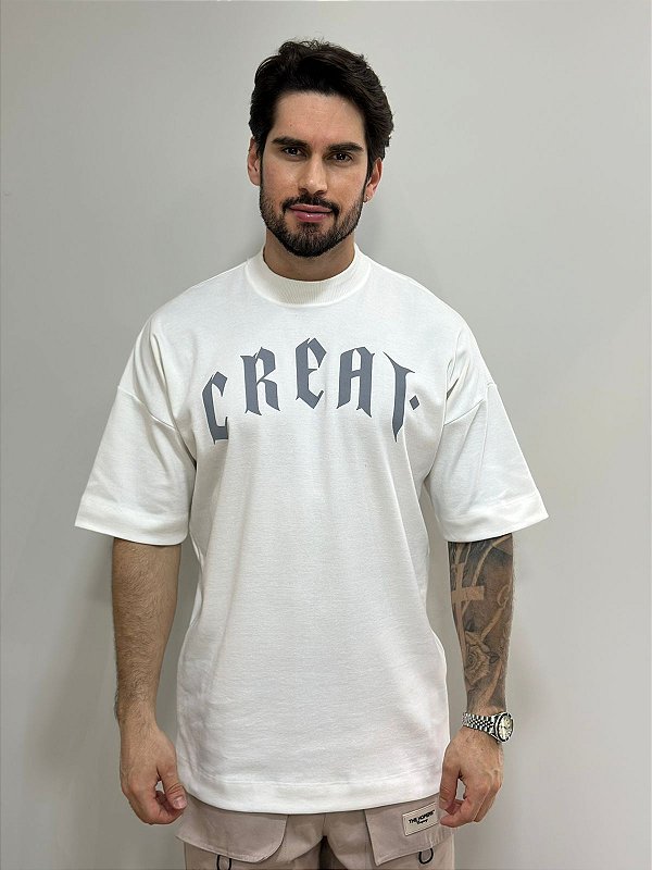 Camiseta Oversized Creat Gotic Off White