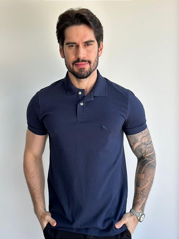 Camisa Polo Acostamento Azul Marinho