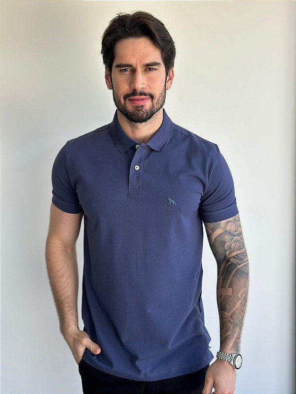 Camisa Polo Acostamento Azul Navy