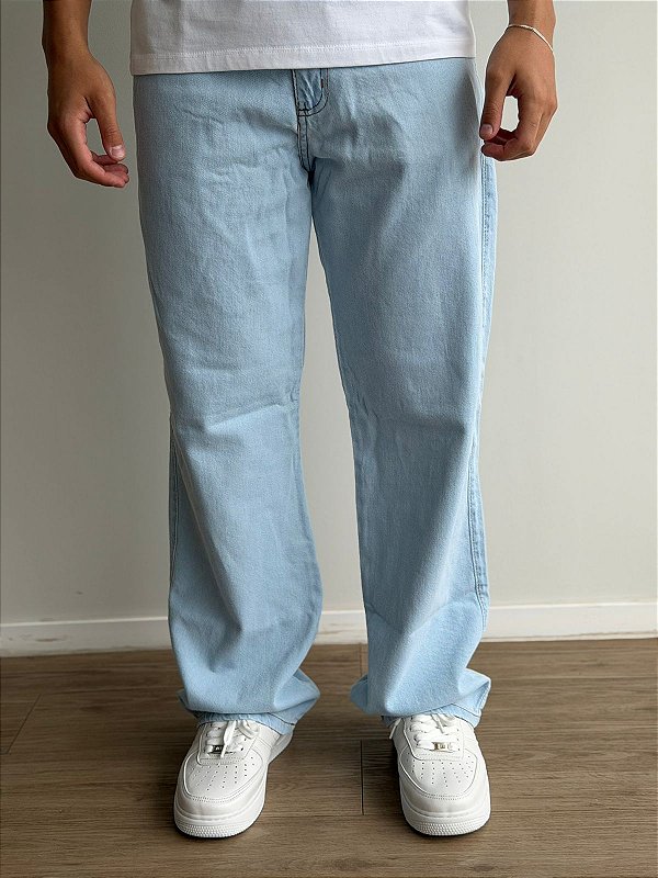 Calça Calmô Reta Jeans Claro