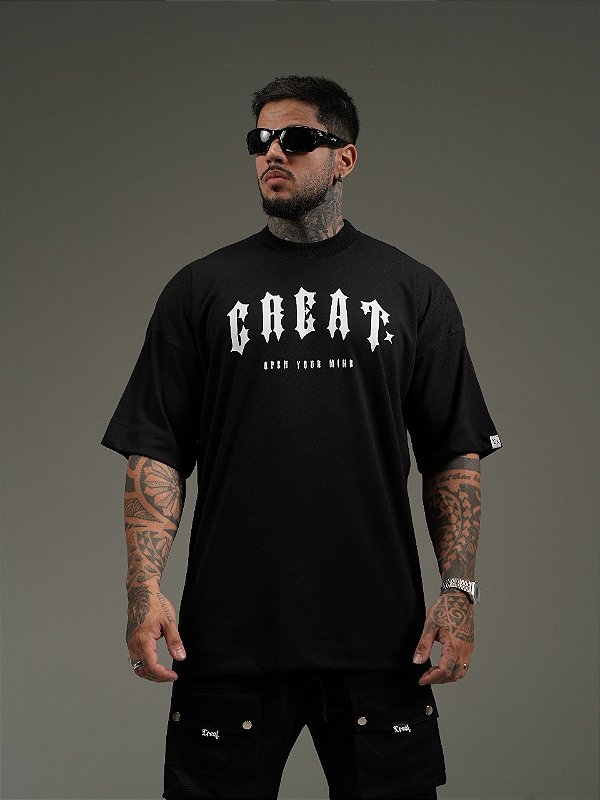 Camiseta Creat Oversized Star Preto