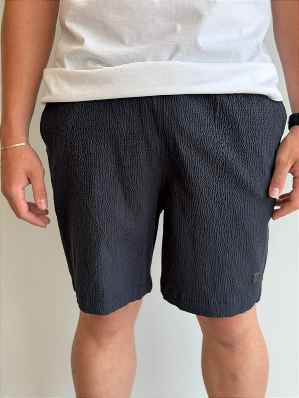 Bermuda Acostamento Casual Linho Preto