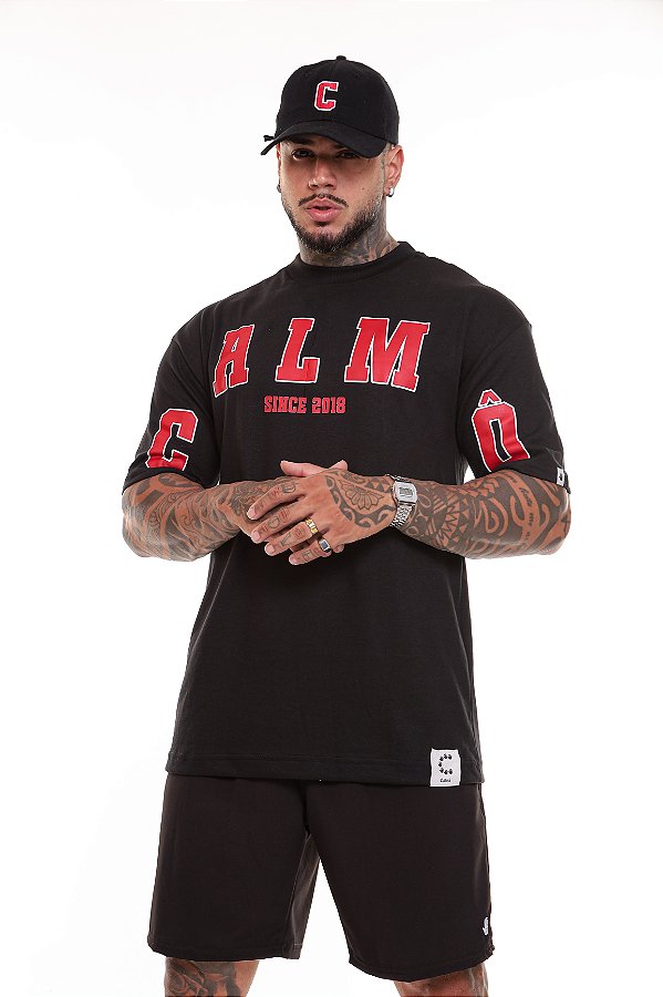 Camiseta Calmô Oversized School Preto
