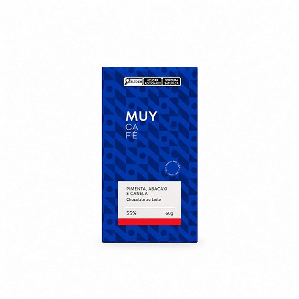 Chocolate ao Leite Bean to Bar 55%, Pimenta, Abacaxi e Canela, 60g