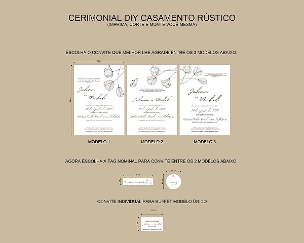 Cerimonial DIY Casamento Rústico - Produto digital