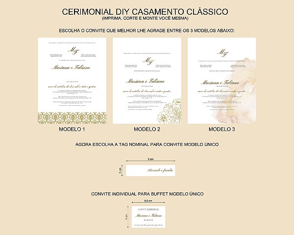 Cerimonial DIY Casamento Clássico - Produto digital
