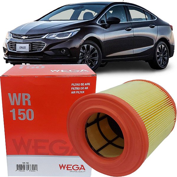 Filtro De Ar Wega Chevrolet Gm Cruze 1.4 16V Turbo Flex 2016 2017 2018 2019 2020 2021