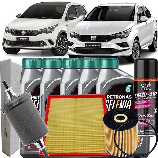 Kit Revisao Troca De Oleo Selenia K Pure Energy 5W30 Fiat Argo Cronos 1.8 Etorq Hgt Precision 2017 2018 2019 2020 2021
