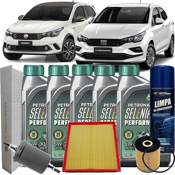 Kit Revisao Troca De Oleo Selenia 5W30 Fiat Argo Cronos 1.8 Etorq Hgt Precision 2017 2018 2019 2020 2021