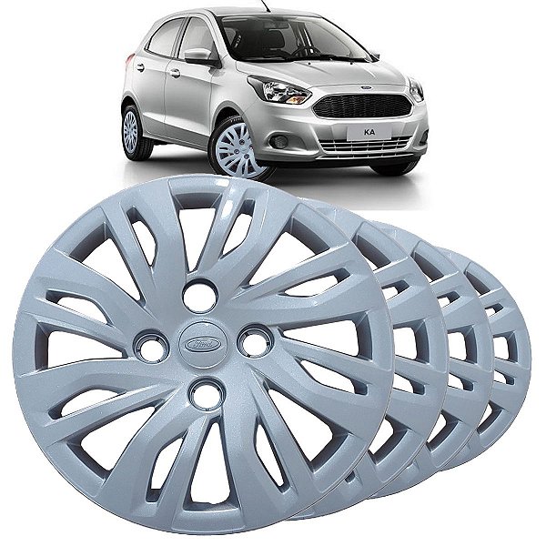 Jogo De Calota Original Ford Ka Aro 14 J7BZ1130B Hatch Sedan 2014 2015 2016 2017 2018