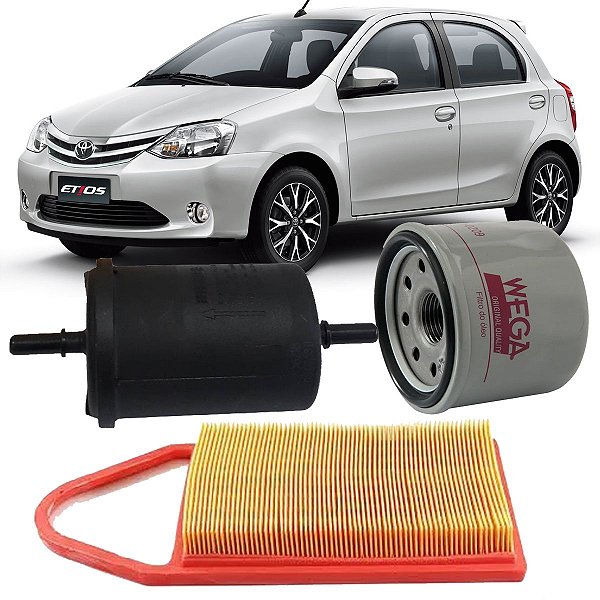 Kit Filtros De Ar Oleo Combustivel Toyota Etios 1.3 1.5 16v Hatch E Sedan 2012 2013 2014 2015