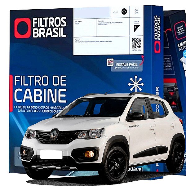 Filtro De Cabine Ar Condicionado Filtros Brasil FB1237 - Renault Kwid 1.0 2017 2018 2019 2020 2021 2022