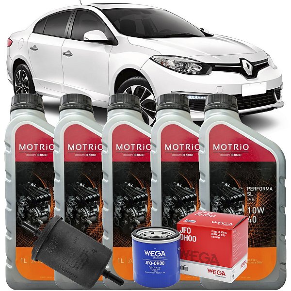 Kit Troca De Oleo E Filtros Revisao Renault Fluence 2.0 2011 2012 2013 2014 2015 2016 2017 2018