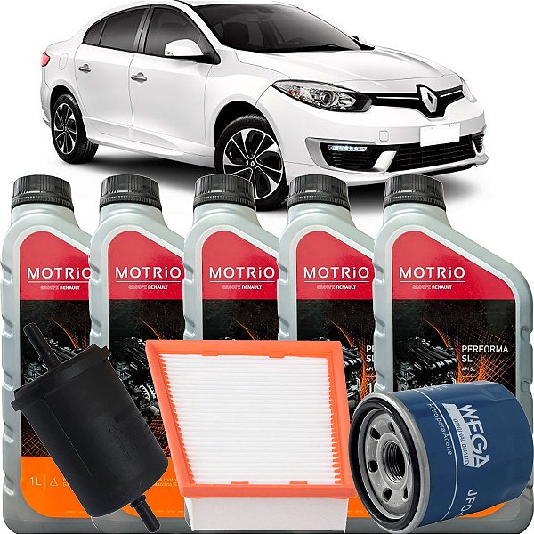 Kit Revisao Troca De Oleo 10w40 Filtros Oleo Combustivel Ar Renault Fluence 2.0 Automatico 2011 2012 2013 2014 2015 2016