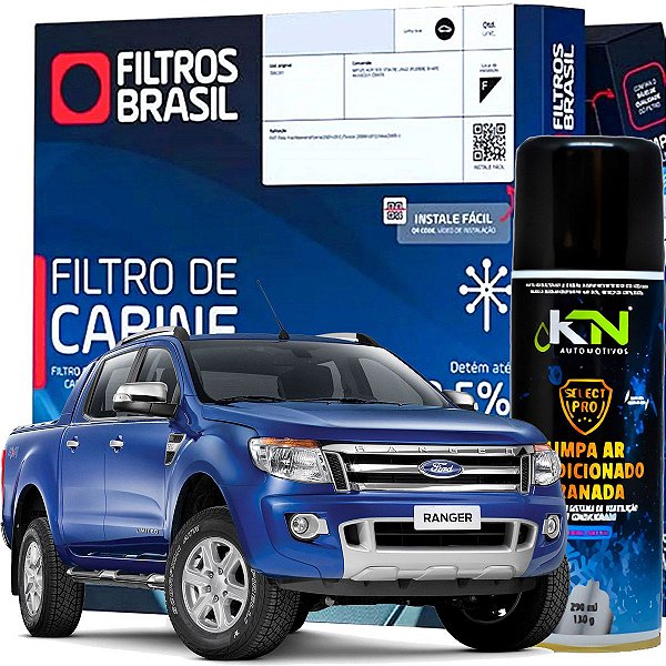 Kit Filtro De Cabine Ar Condicionado + Spray Ford Ranger 2012 2013 2014 2015 2016 2017 2018 2019 2020 2021