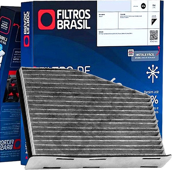 Filtro De Cabine Ar Condicionado C/ Carvão Ativado Vw Jetta Tiguan Passat Novo Fusca Audi A3 Q3 TT