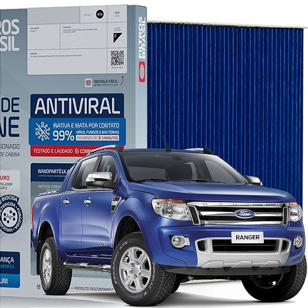 Filtro De Cabine Ar Condicionado Antiviral Ford Ranger 2.2 2.5 3.2 Diesel E Flex 2012 Até 2022