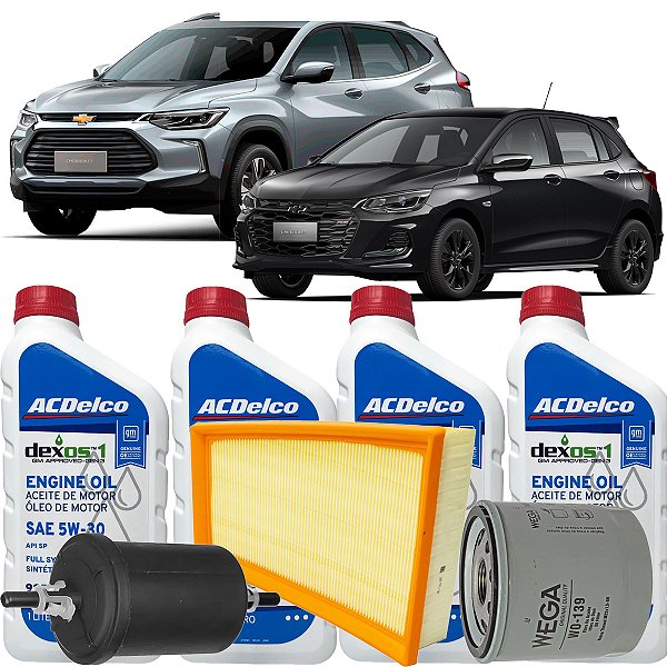 Kit Revisão Oleo 5w30 Acdelco Filtros De Ar Óleo Combustível Gm Onix Tracker Turbo 2020 2021 2022 2023