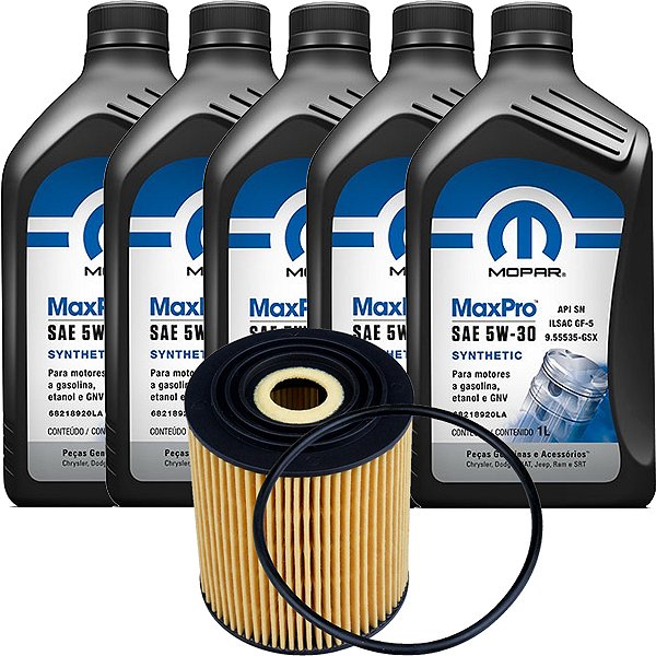 Kit Revisão Óleo Mopar Maxpro 5w30 E Filtro Para Fiat Jeep Argo Cronos Toro Renegade 1.8 16V Flex