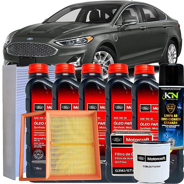 Kit Revisão Troca De Oleo 5w30 Motorcraft Ford Fusion 2.0 Hibrido 2013 2014 2015 2016 2017 2018 2019