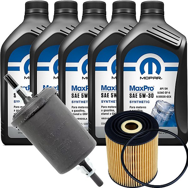 Kit Revisão Mopar 5w30 Maxpro E Filtros Oleo Combustivel Fiat Toro Argo Cronos Jeep Renegade 1.8 Etorq