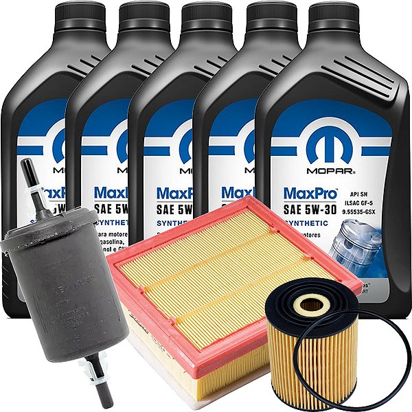 Kit Revisão Oleo Mopar Maxpro 5w30 Fiat Toro Jeep Renegade 1.8 Etorq Flex 2016 2017 2018 2019 2020 2021