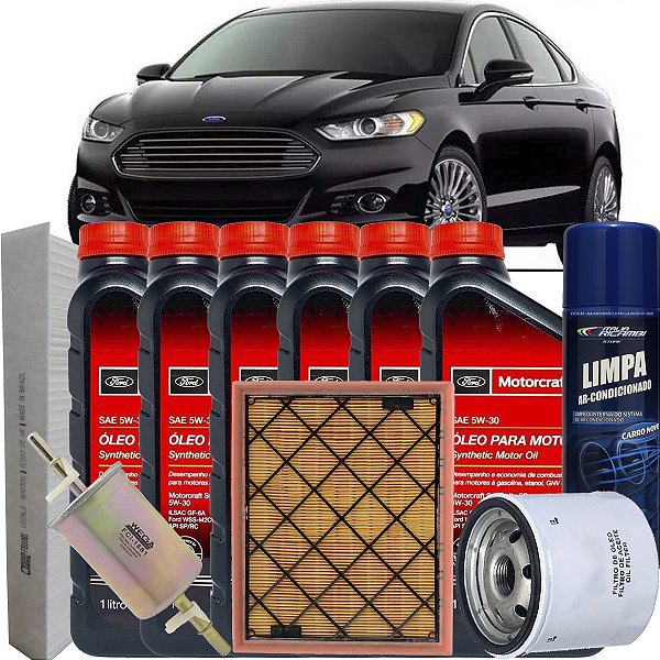 Kit Revisão Troca De Óleo 5w30 Ford Motorcraft E Filtros Completo - Fusion 2.0 E 2.5 2014 2015 2016 2017 2018 2019