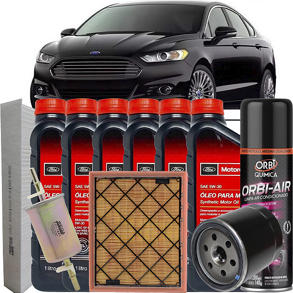 Kit Revisão Troca De Óleo 5w30 Ford Motorcraft E Filtros Completo - Fusion 2.0 E 2.5 2014 2015 2016 2017 2018 2019